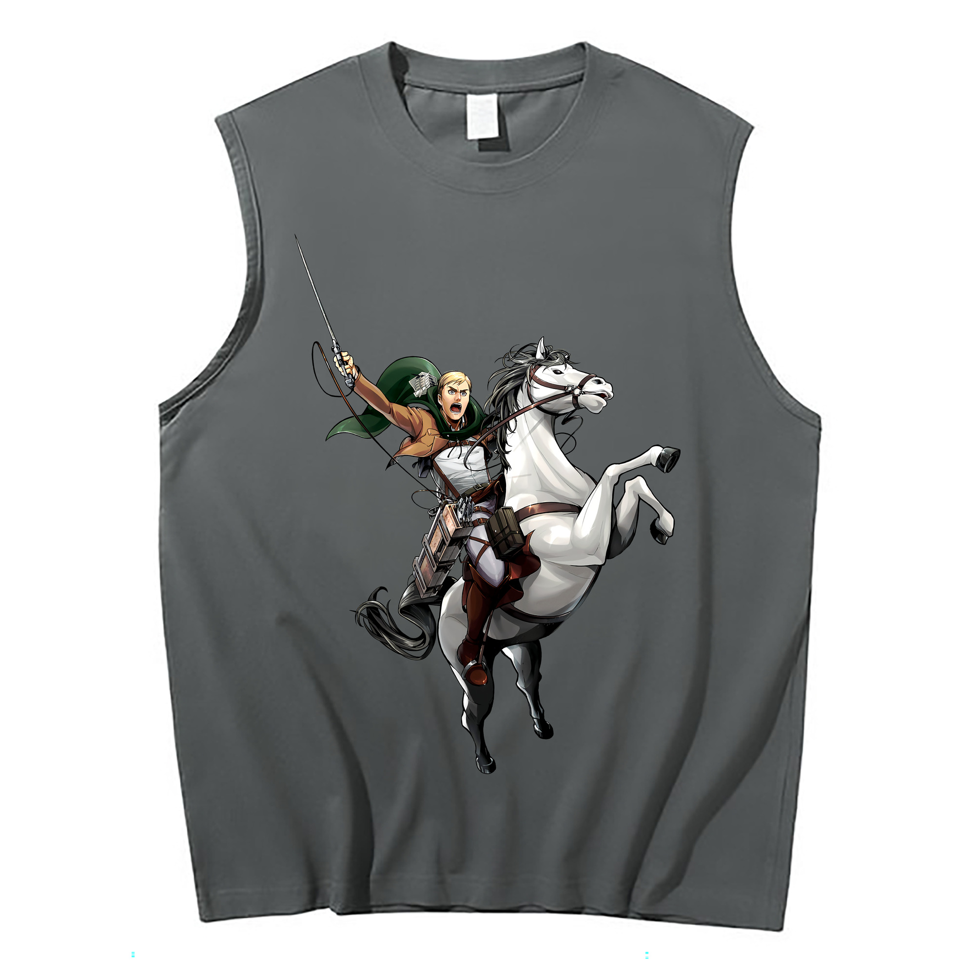 （画像用） 進撃の巨人 エルヴィン・スミス Attack on Titan Erwin Smith コットン100％タンクトップ（フロントプリント）